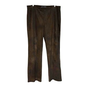 Ellen Tracy Suede leather 16 pants butter soft western boho straight leg lined